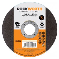 ROCKWORTH Cutting Disc Steel 115x3.0mm 5pack