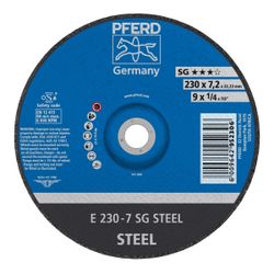 PFERD Grinding Whl Steel Dome 230mm X7.2mm Sg