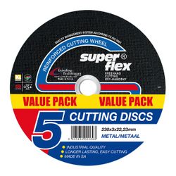 SUPERFLEX Cutting Disc Flat Steel 230x3mm 5pack