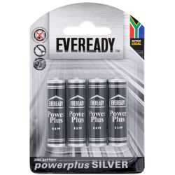 EVEREADY Battery Power+ Silver Zinc Aa 4 Pack