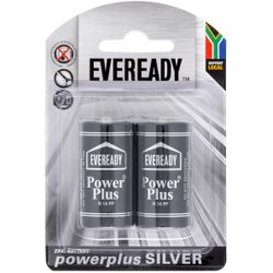 EVEREADY Battery Power+ Silver Zinc C 2 Pack