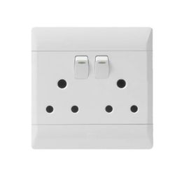 CBI Plug Switch Double 4x4 White