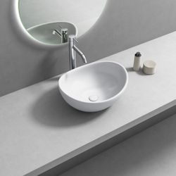 Basin Free St&ing Aries 0t/h Oval 420x365x175mm