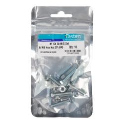IFASTEN Set Screw Ms & Nut Zp M6x30mm 10 Pp