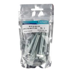 IFASTEN Set Screw Ms & Nut Zp M12x60mm 5 Pp