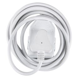 NEXUS Extension Cord White Dbl 3m 1.0mm 10a