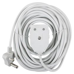 NEXUS Extension Cord White Dbl 10m 1.0mm 10a
