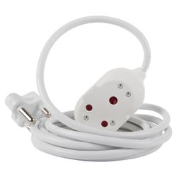 NEXUS Extension Cord White Dbl 3m 1.5mm 16a