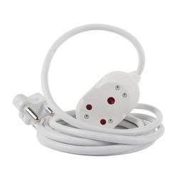 NEXUS Extension Cord White Dbl 5m 1.5mm 16a