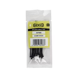 NEXUS Cable Ties T18r 2.5mmx100mm White 20 Pack