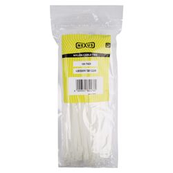 NEXUS Cable Ties T50r 4.8mmx200mm White 100 Pack