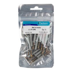 IFASTEN Nail In Anchor 6mmx40mm 25 Pp