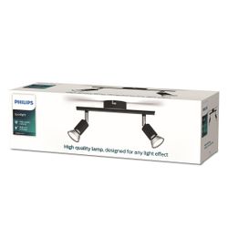PHILIPS Spotlight Bar 2x50w Black Downlighter