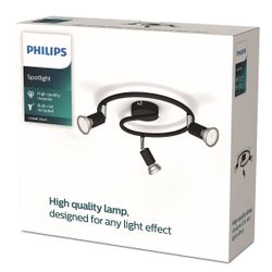 PHILIPS Spotlight Spiral Black 3x50w Downlighter