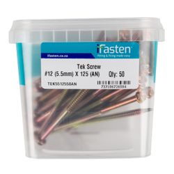 IFASTEN Tek Screw No12 5.5mmx125mm 50 Pt