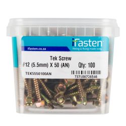 IFASTEN Tek Screw No12 5.5mmx50mm 100 Pt