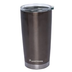Kaufmann Tumbler Dbl Wall With Lid Gry 450ml
