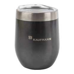 Kaufmann Tumbler Wine Dbl Wall With Lid Gry 350ml