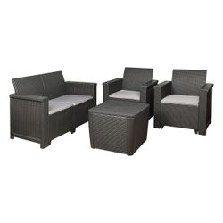 CONTOUR Jabulani 4pc Patio Set Charcoal