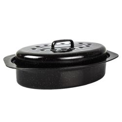 Kaufmann Oval Enamel Coated Pan + Lid 3l