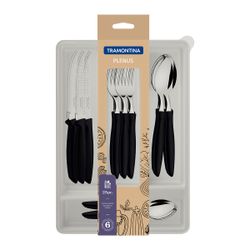 TRAMONTINA Cutlery Tableware Set Plenus 25pc Black