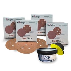 SUNMIGHT Velcro Gold 150mm ( P320 )( X4 Boxes ) + Fixon Guide Coat Dry 100gr