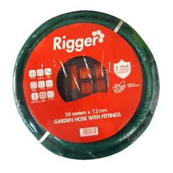 Hose Garden Reinforced 6 Year 12.5mm*20mt Incl/fitt (min 5