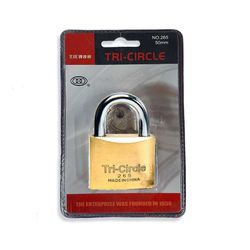 Lock Padlock TRICIRCLE Brass 32mm Blist 263c
