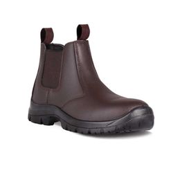 Boot Safety Chel Pullon Oil/acid St/cap Brown Sabs Size 8