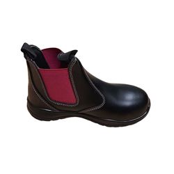 Boot Safety Ladies Daisy Pullon Black Pink Size 8