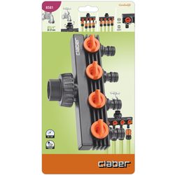 3/4 Inch Tap To Four Quick Click Distributor With Valves