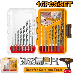 Drill Bit Set Metal Mas Wood 16 Pcss Plas Case