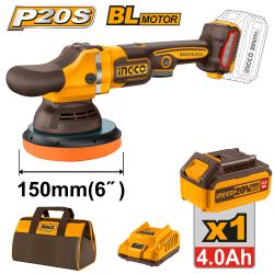 20v Ps+c/l B/l Polisher 150mm Bag Kit 1batt