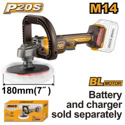 20v Ps+c/l B/l Angle Polisher 180mm
