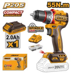 20v Ps+c/l B/l Drill 55nm1x20 Ah B/c Kit Box
