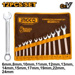 Spanner Set Comb 6-24mm Pouch 12pcs