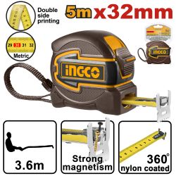 T/measure Steel R/case 5mx32mm Mag Dbl Hook