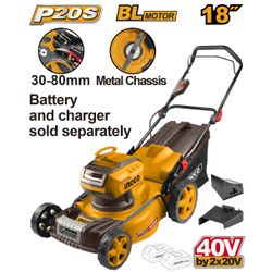20v Ps+c/l 40v Lawn Mower 460mm 60l