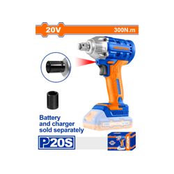 20v Ps+c/l B/l Impact Wrench 300nm+1pcss Socket