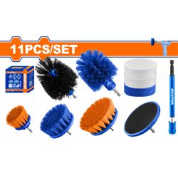 Brush Cleaning Set + Hndl 1/4 Hex 2 To 3.5 11pcs