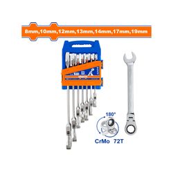 Spanner Ratchet Flex Set Cr Mo 8-19mm 7pcss
