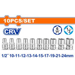 Socket Hex Set Cr V 1/2 10pcss