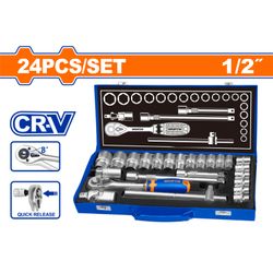 Socket Set Cr V 1/2 45t 25pcss