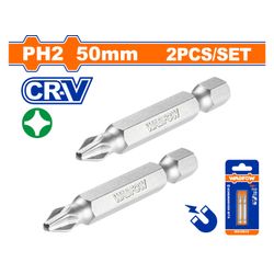 S/driver Bit Mag Set Ph2 50mm 2pcss