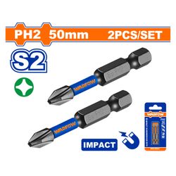 S/driver Bit Mag Impact Set S2 Ph2 50mm 2pcss