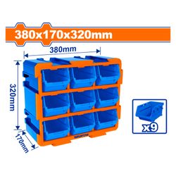 Storage Tower Set 380x170x320mm Bin 9pcss