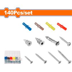 Screw & Wall Plug Acc Set 5-8mm 140pcs
