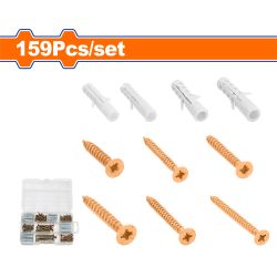 Screw Chipboard & Anchor Acc Set 5-8mm 159pcs