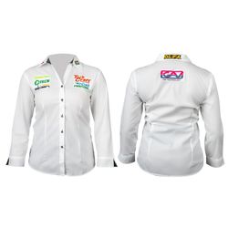 Ladies White 3/4 Saga Blouse 2x-large