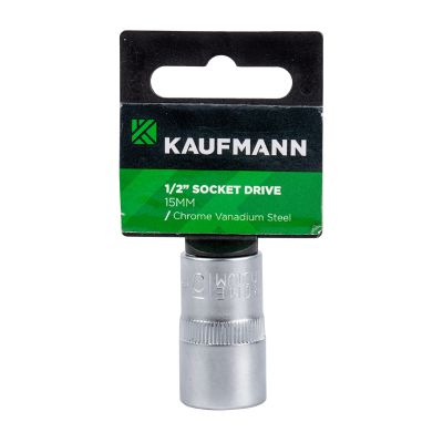 KAUFMANN SOCKET 1/2 INCH DRIVE 15MM